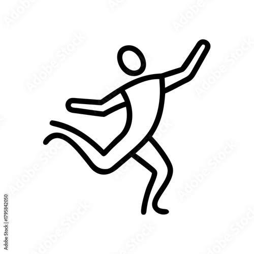 Dancer in motion expressing joy, minimalist style, copy space