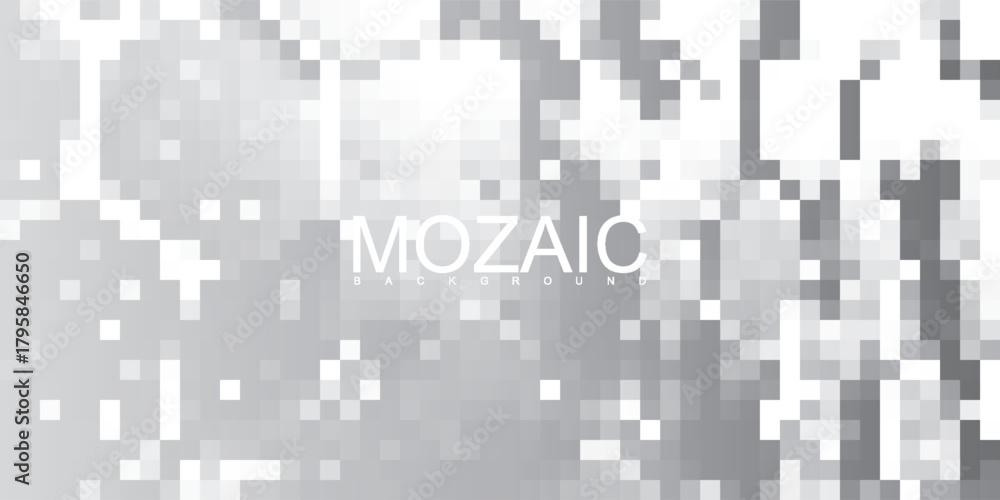 Fototapeta premium Abstract Pixelated Mosaic Pattern with MOZAIC Text.