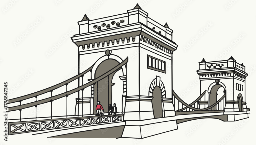 Obraz premium bridge vector illustration