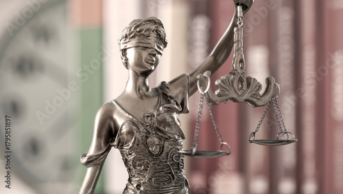 statue of justice on the wall