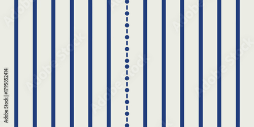 A pattern of blue vertical stripes with a dotted line in the center on a white background design art