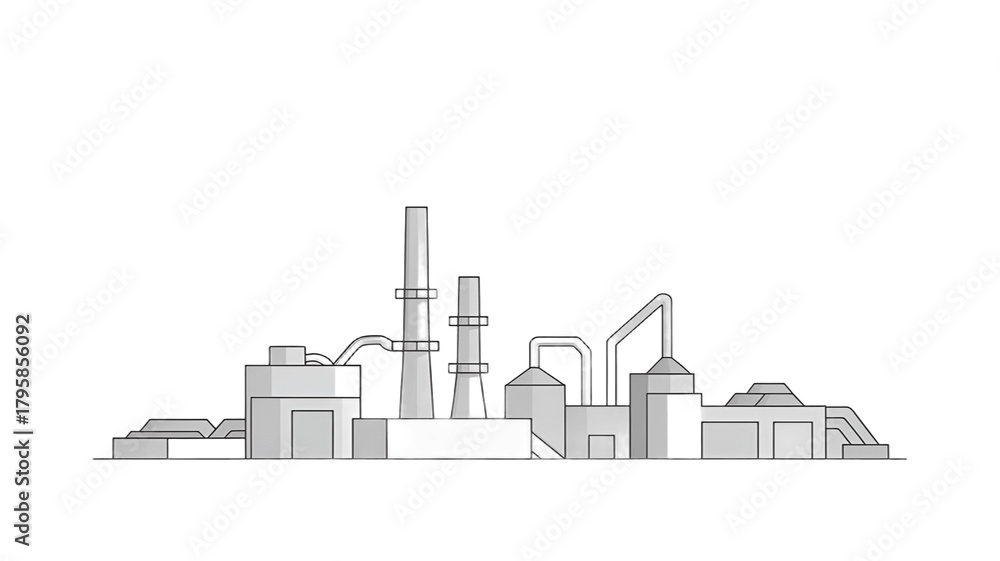 Fototapeta premium Industrial plant with a lot of building