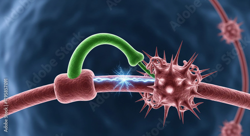 Opioid painkiller molecules binding to opioid receptors in human cells