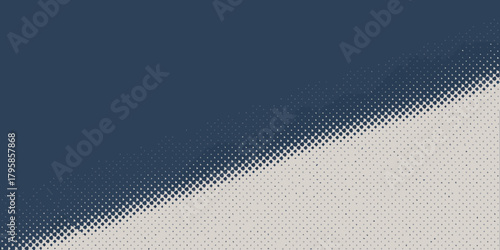 A halftone pattern with a gradient from dark blue to light gray across the diagonal of the image