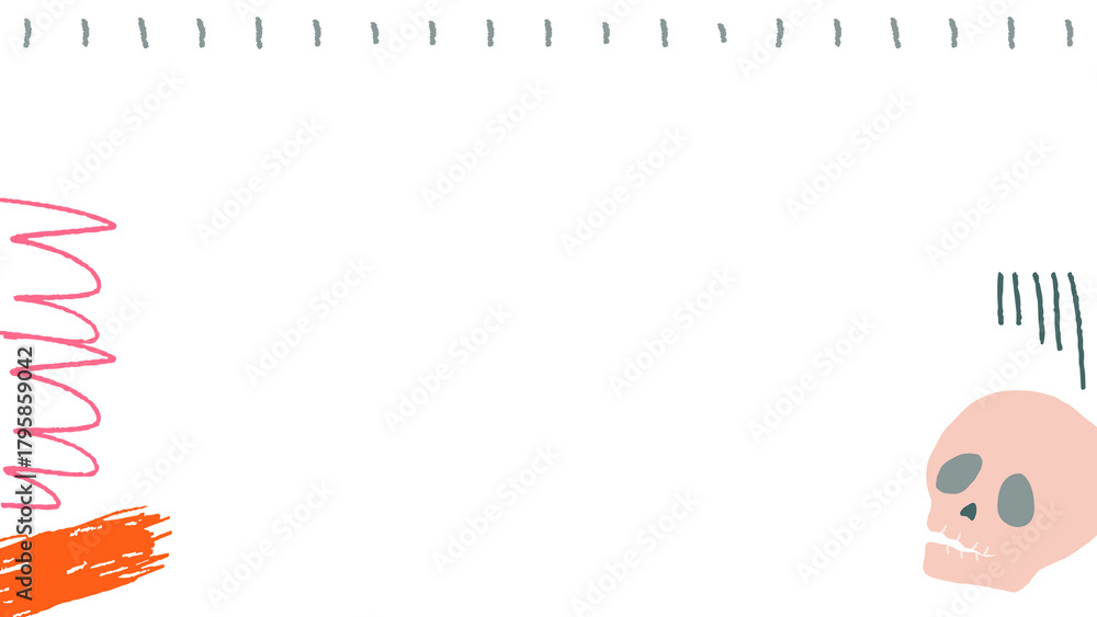 Fototapeta premium Png pink skull border witchcraft transparent background