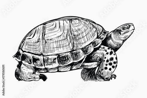 Turtle sketch animal illustration vector