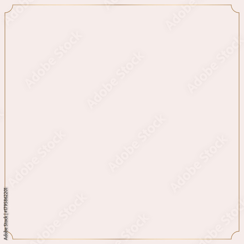 Gold square frame element, wedding design vector