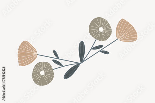 Aesthetic Autumn flowers collage element vector