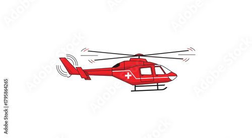Red Medical Helicopter