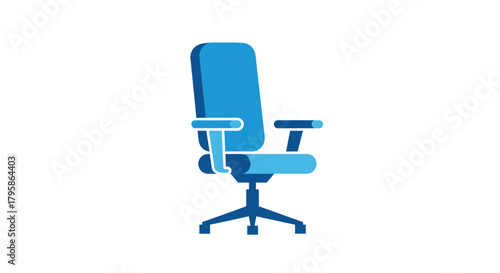 A blue office chair icon