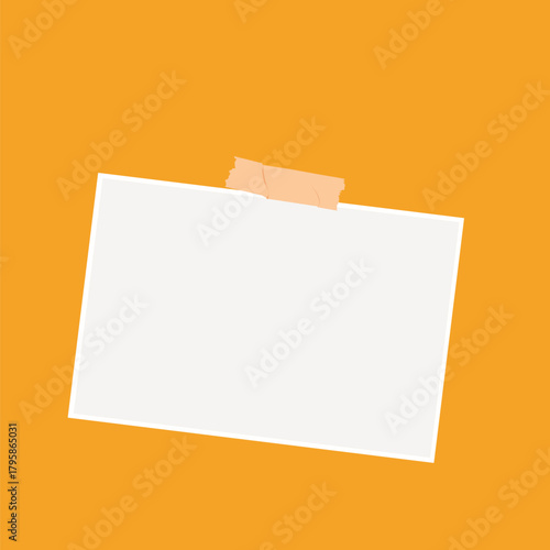 Off-white notepaper frame, yellow background vector