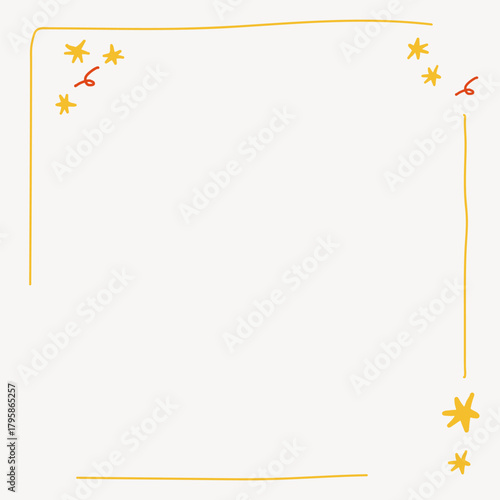 Festive yellow border frame vector