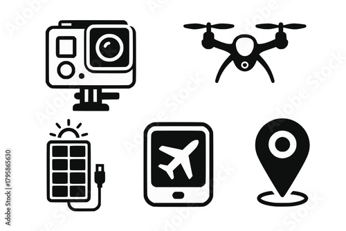 Modern Travel and Tech Icons Pack