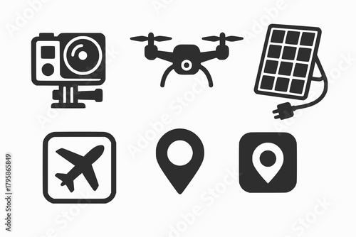Modern Travel and Tech Icons Pack