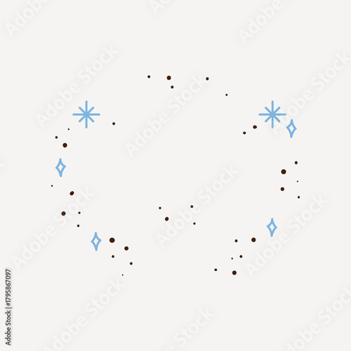 Winter snow, line art illustration vector