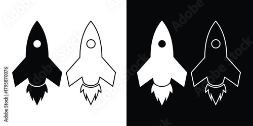 Set of rocket vector icons