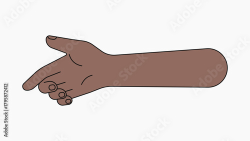 Black reaching hand, gesture collage element vector