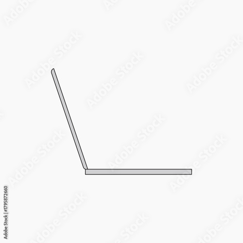 Open laptop, flat digital device collage element vector