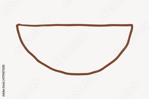 Brown semicircle, aesthetic illustration design element vector
