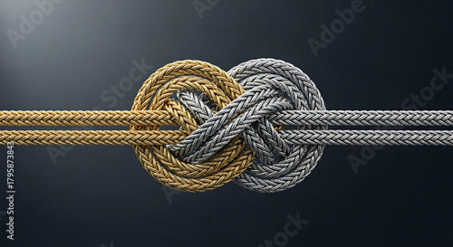 Intricate Knot of Different Colored Threads