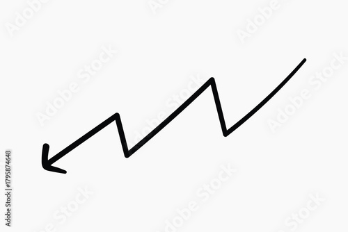 Simple zigzag line arrow illustration vector