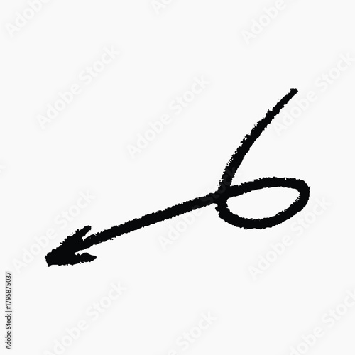 Hand-drawn arrow with loop illustration vector