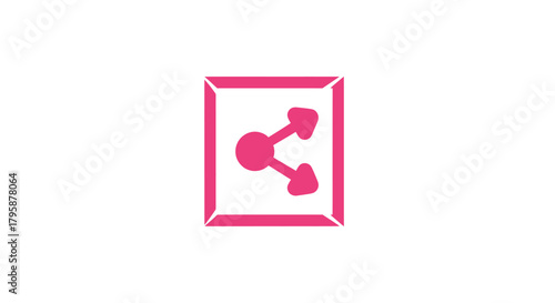 A pink share icon in a square