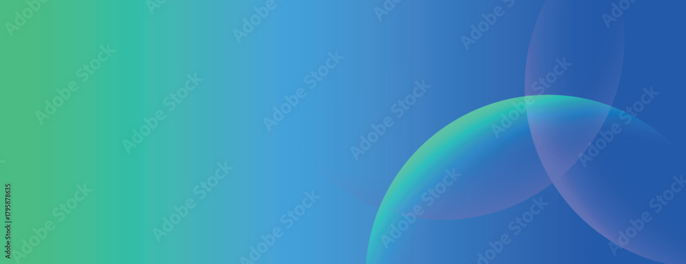 Naklejka premium Gradient background with smooth blue and green hues. The background features soft, overlapping circular shapes for a modern look. Minimal abstract circles vector gradient background