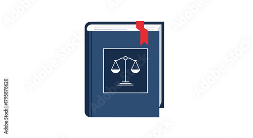 Law book with scales