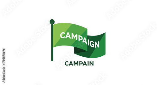 Green campaign flag