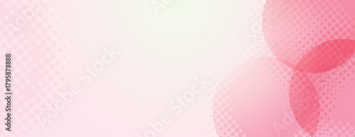 Pink background with halftone soft gradient and dotted texture. The background features overlapping circles and a pink hue throughout. Minimal halftone vector gradient background