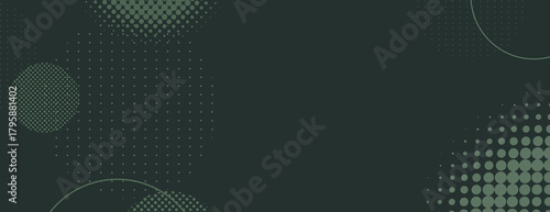 Dark green background with dotted patterns. The background features a green color with a textured, abstract style. Circle pattern background vector. Green background.