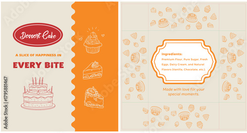 Cake Box Packaging Design Template