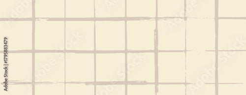 Beige background with a beige grid pattern. The background has a soft, textured style with intersecting lines creating a grid effect. Grid pattern background vector. Beige background.