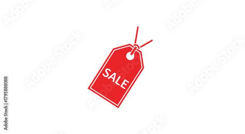 Red price tag with "SALE