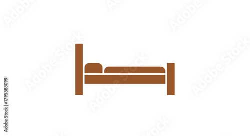 Brown simplified bed icon