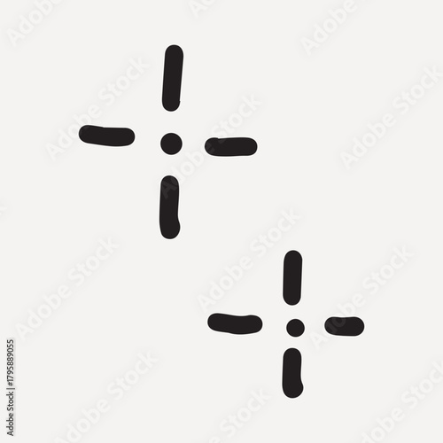 Minimalist black cross symbols on a light, element vector