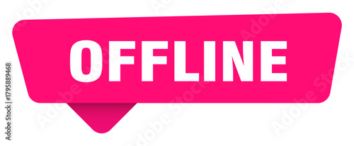 offline magenta sticker isolated on transpatent background. offline sign