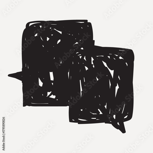 Abstract black speech bubbles vector