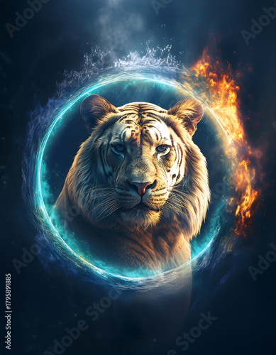 tiger in the night
