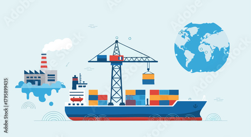 Global Trade and Logistics - A Visual Representation of International Commerce.