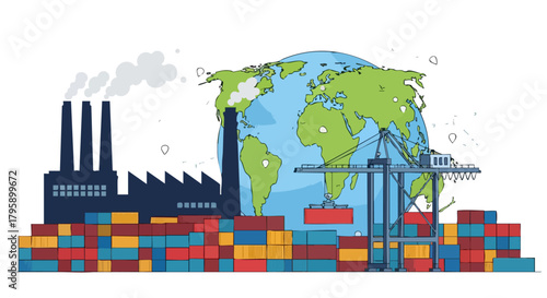 Global Trade and Industrial Pollution - A Visual Representation of Environmental Impact.