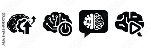 ai command silhouette icon vector set.