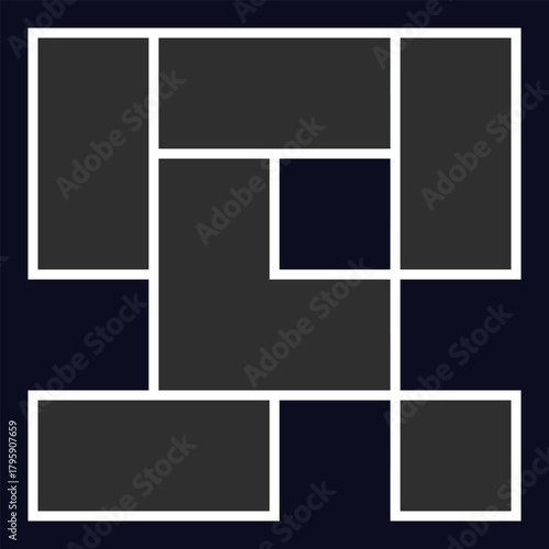 Modern Photo Collage Effect with Multiple Frames