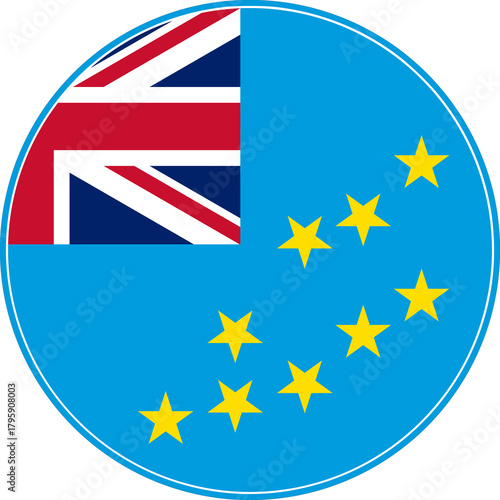 Free Download Tuvalu Circle Flag, Tuvalu Flag Icon - GFXLoad