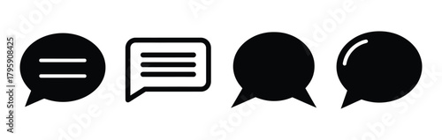 chatbot bubble silhouette icon vector set.