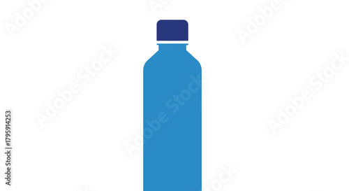 Simple blue water bottle illustration