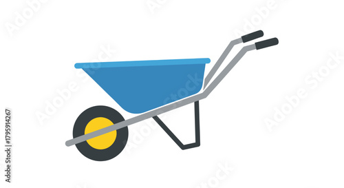 A blue wheelbarrow