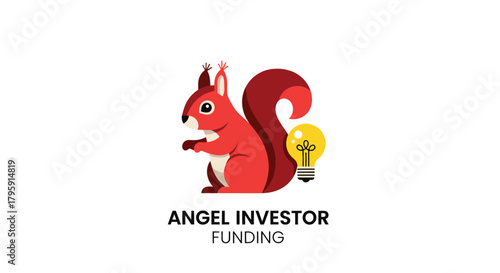 Red squirrel with lightbulb