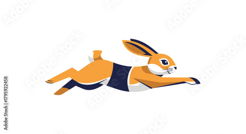 Leaping stylized hare